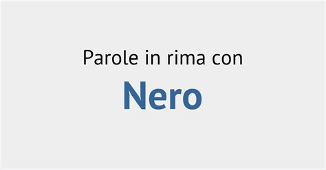 rime con nero